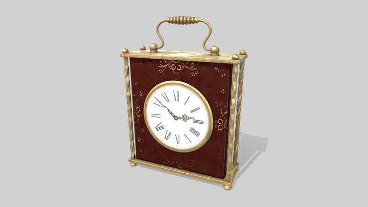 Vintage Carriage Clock 3D Model