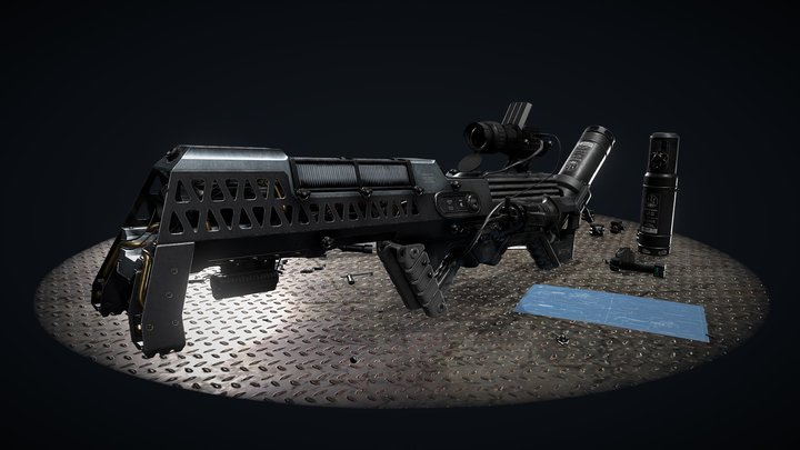SciFi Laser Weapon - VOMLAWS-M1 3D Model