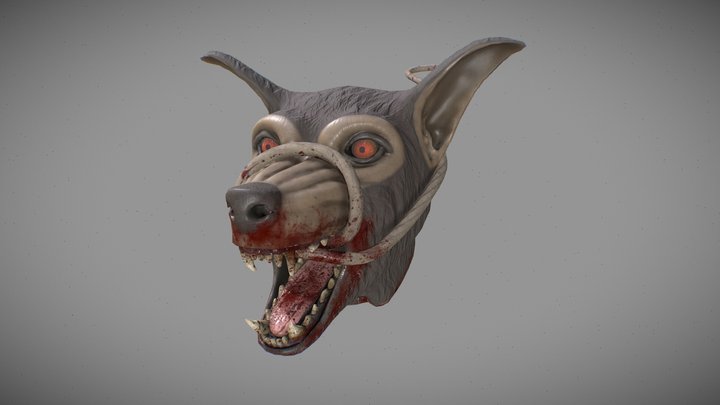Werewolf Head Trophy 3D Model