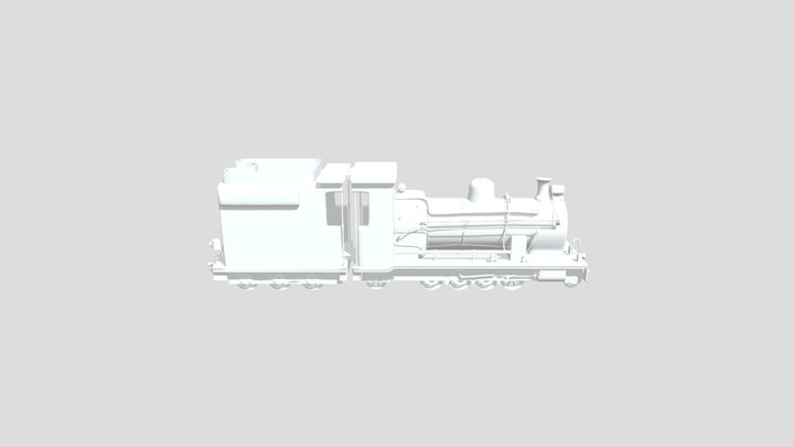 Train Steam Engine with textures 3D Model