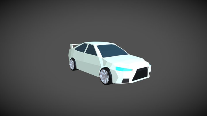 Lowpoly Mitsubishi Lancer Evo 10 3D Model