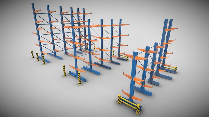 Cantilever Racking System - Modular Assets 3D Model