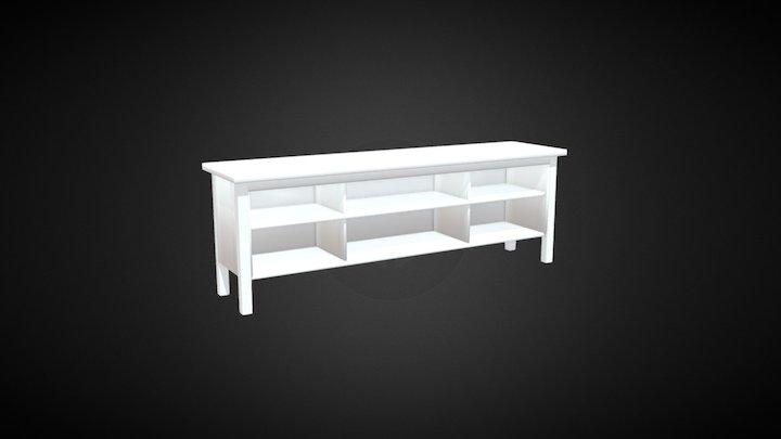White TV Table 3D Model