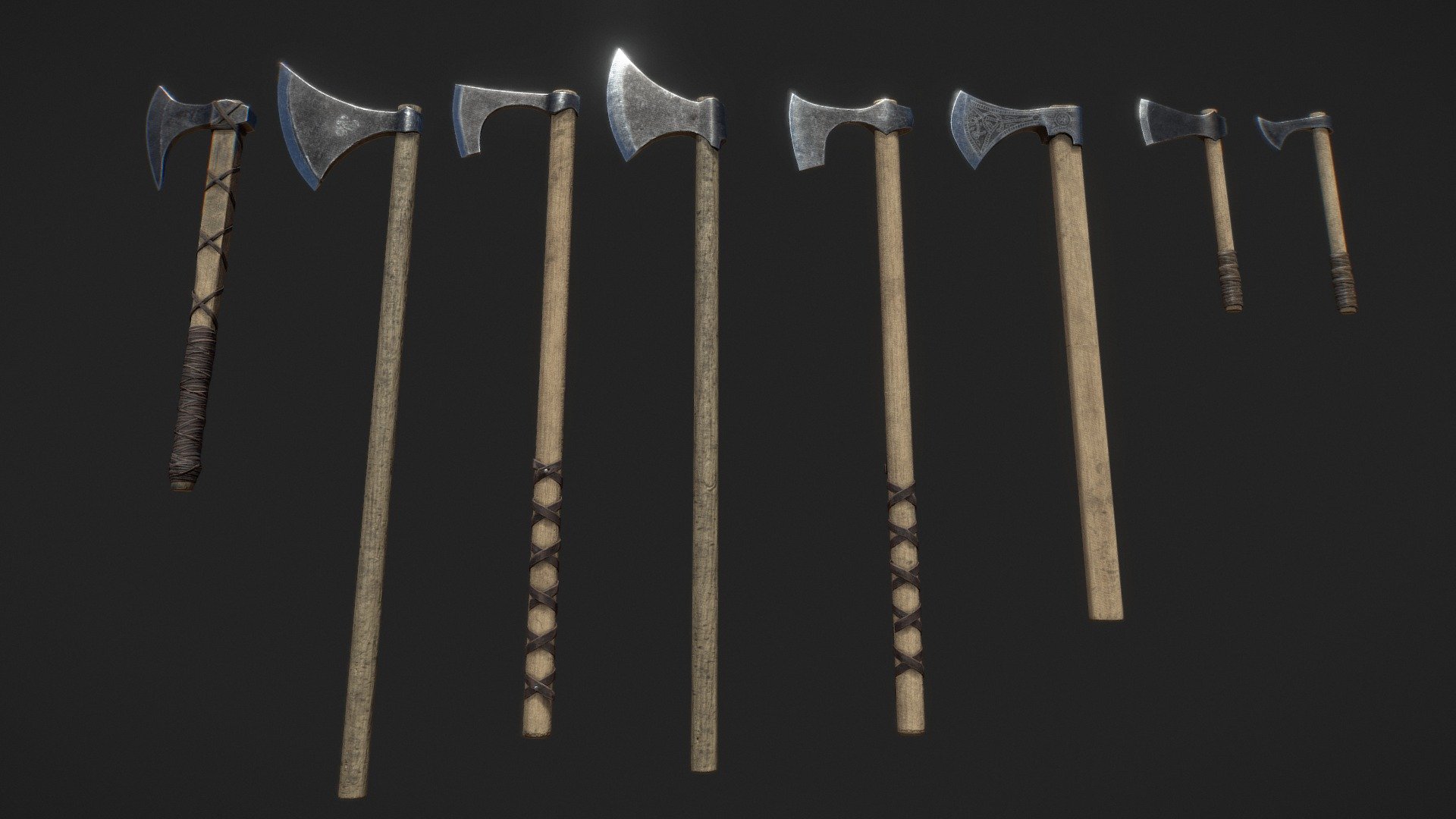 Viking Axes - 3D model by troka [fe33a95] - Sketchfab