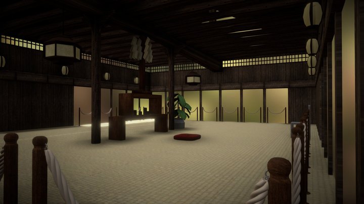 Japanese Temple (Interior) 3D Model