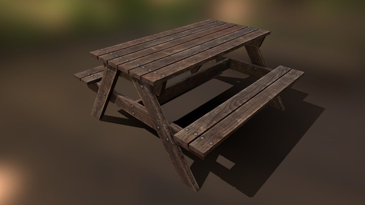 Picnic Table - Low Poly 3D Model