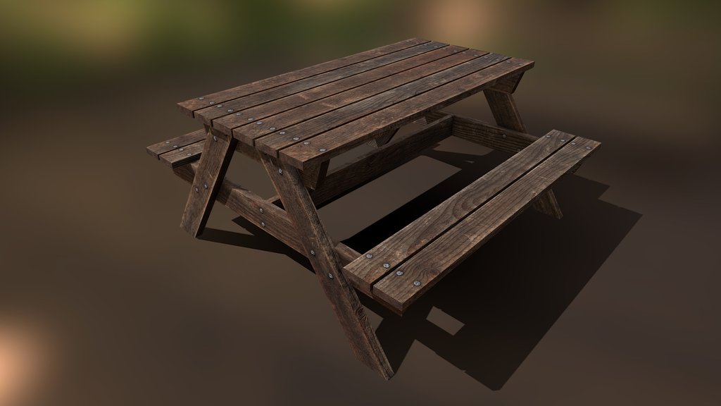 Picnic Table - Low Poly — low-poly furniture 3D model by Derek Flanagan