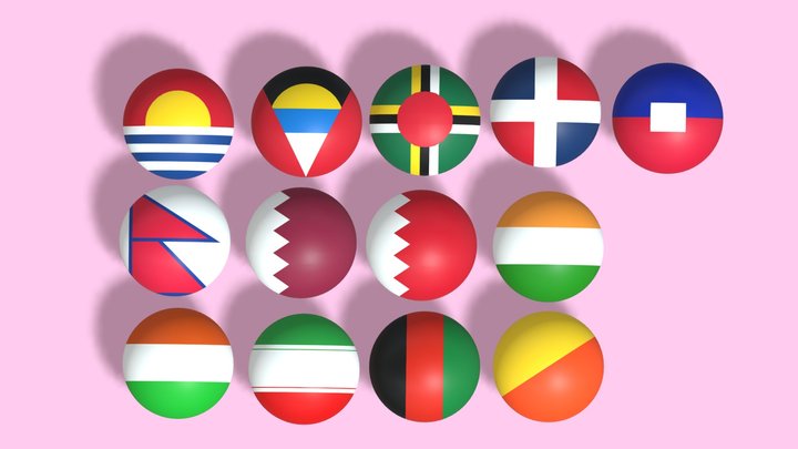 Flag Of Ball Collection 8 3D Model