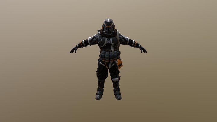 Engineer character sci-fi 3D Model