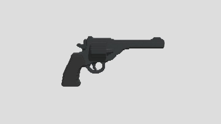 Webley revolver voxel 3D Model