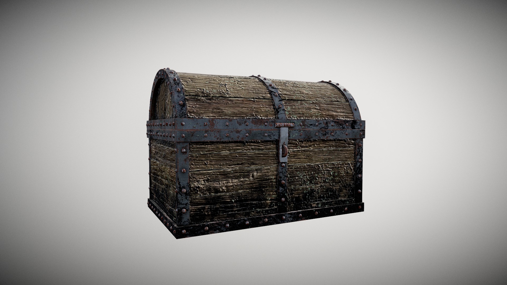 3D model Basic Medieval chest - This is a 3D model of the Basic Medieval chest. The 3D model is about a wooden box with a hole in it.