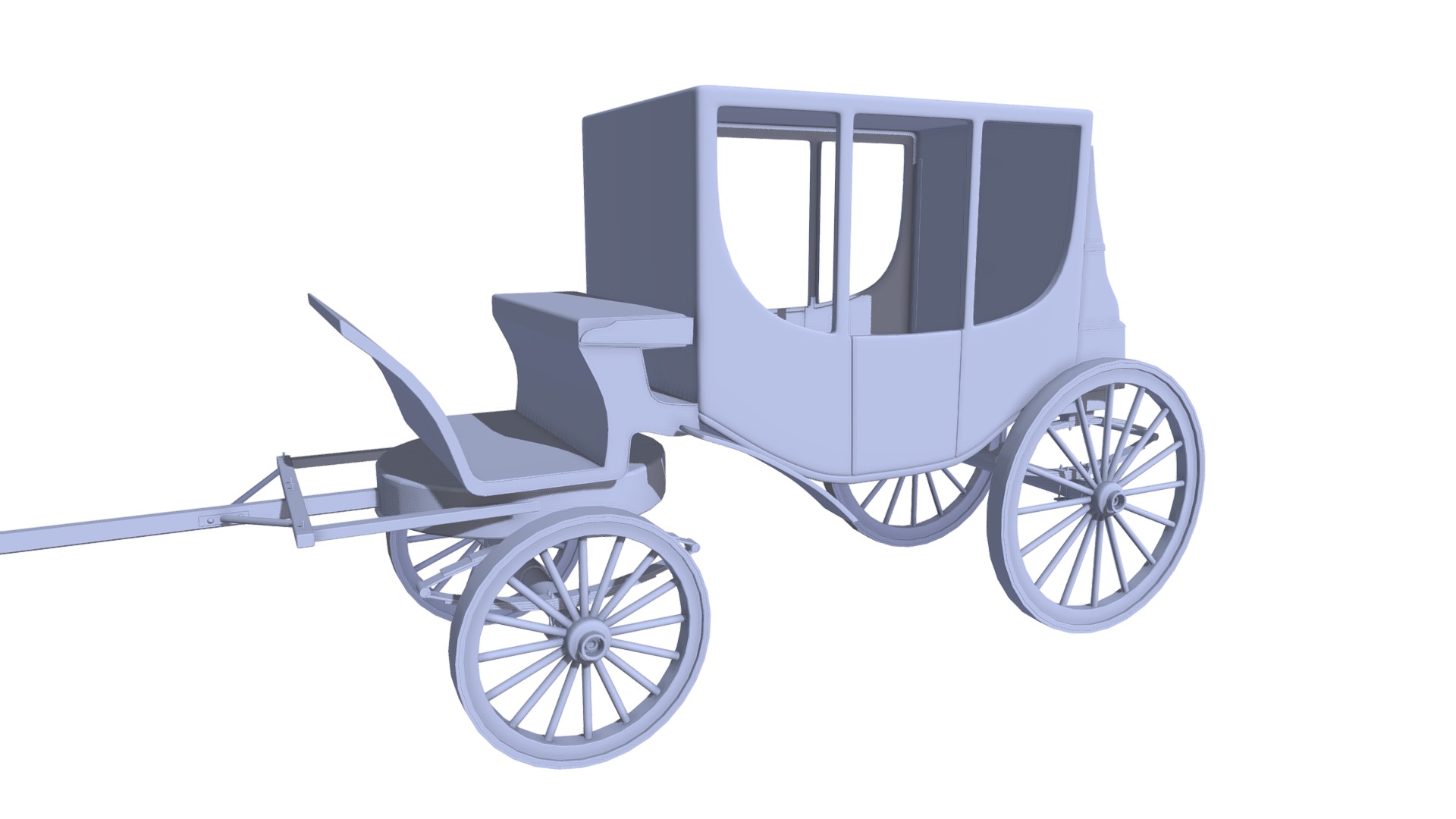 3D model Horse Carriage - This is a 3D model of the Horse Carriage. The 3D model is about a grey and black carriage.