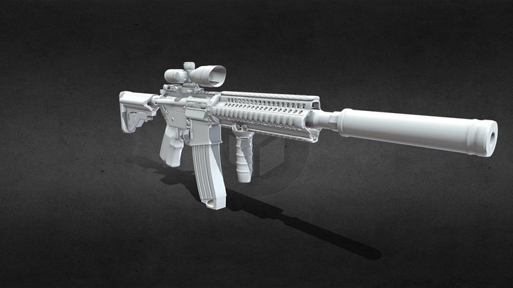 HK-416 3D Model