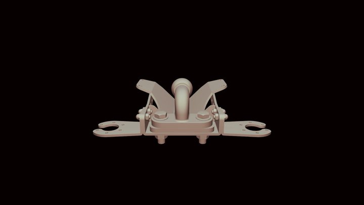 Extended Long- Ball Hitch Assembly 3D Model