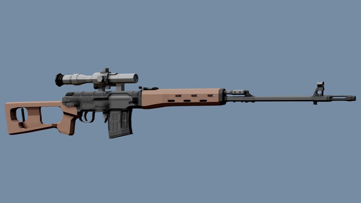 Low-Poly SVD Dragunov