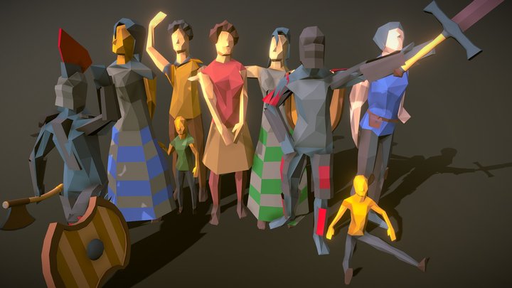 Medival people 3D Model