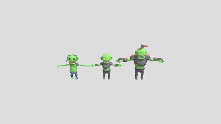 Zombies 3D Model