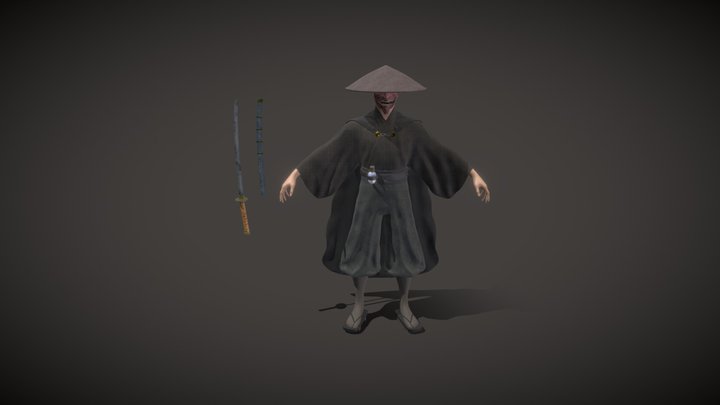 Samurai character 3D Model