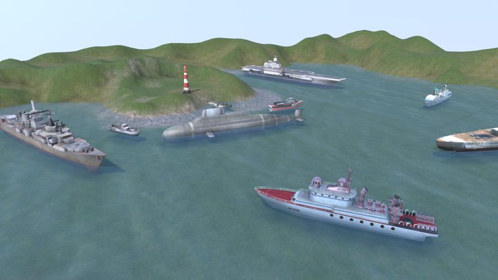 Ships Scene 3D Model