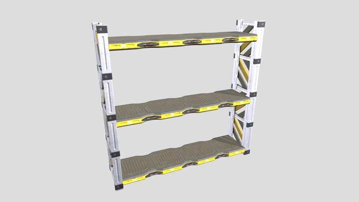 Sci-Fi Storage Shelf 3D Model