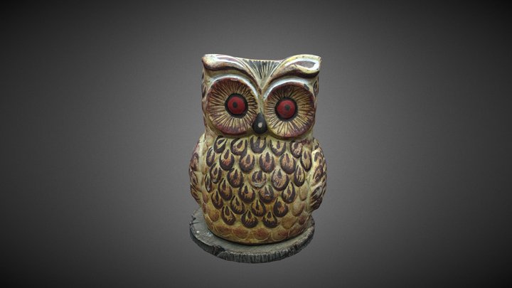 3D model Bubo the Owl VR / AR / low-poly