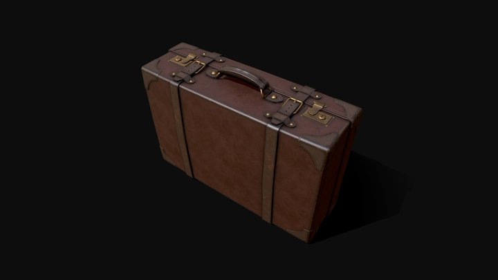 Antique Suitcase 3D Model