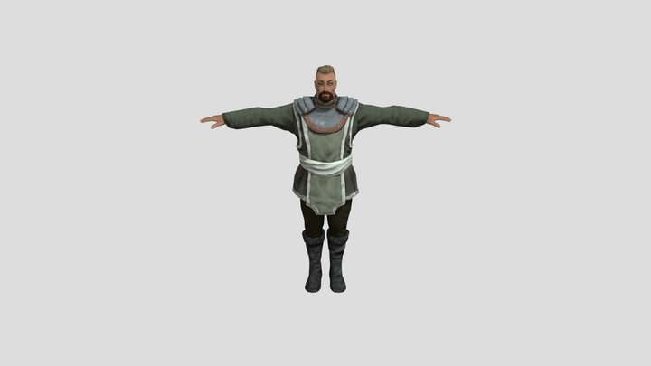 Viking 2 without helmet t-pose 3D Model