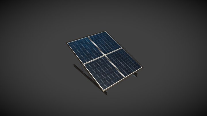 Low Poly Solar Panel 3D Model
