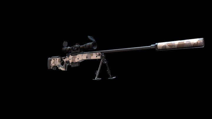 Sniper Rifle L115A3 3D Model