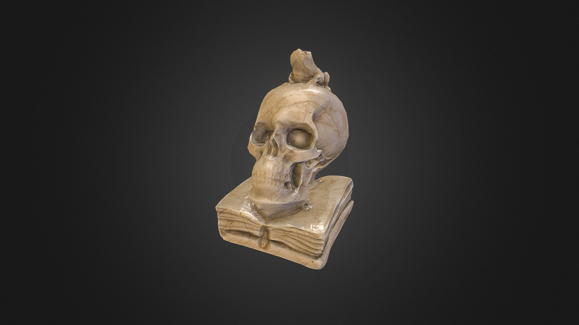 3D model Skull - This is a 3D model of the Skull. The 3D model is about a stone sculpture of a head and a bird.