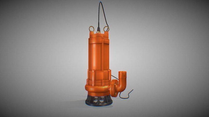 Industrial Submersible Sewage Pump 3D Model