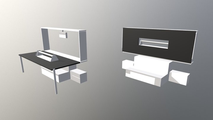 Folding Dining Table 3D Model