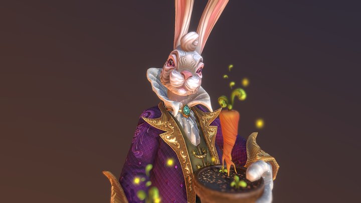 Magic Bunny Game ready 3D Model