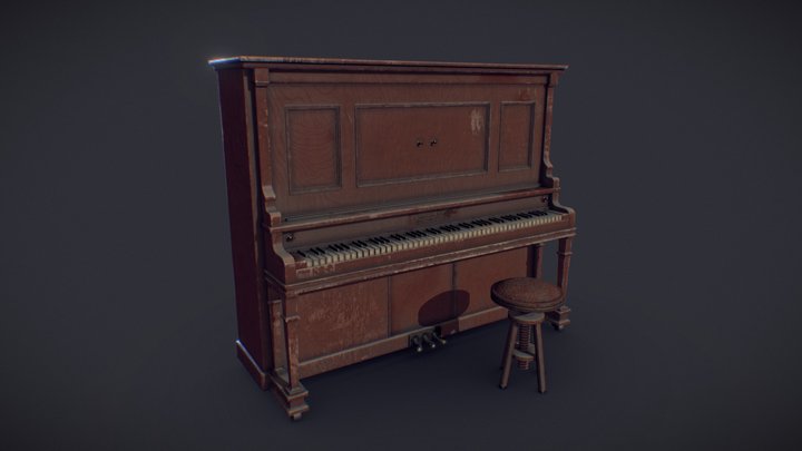 Dusty Piano 3D Model