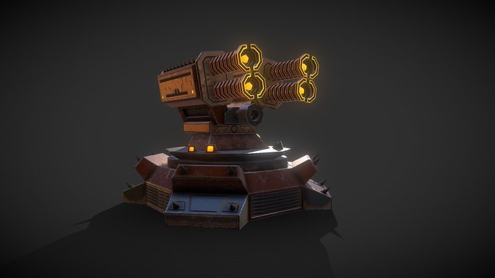 Sci-Fi Turret 3D Model