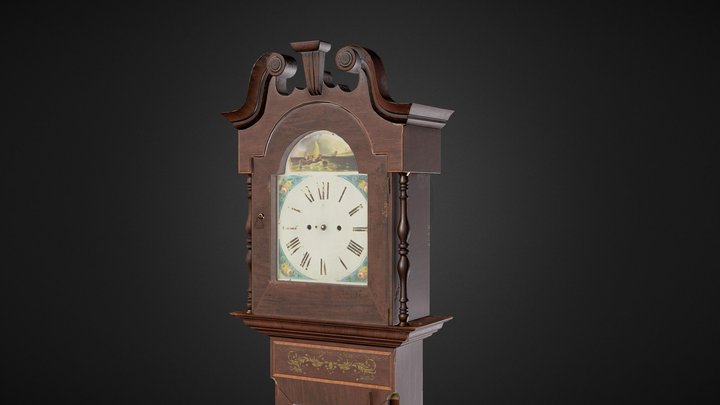 Antique forniture 1800s Tall Case Clock 3D Model