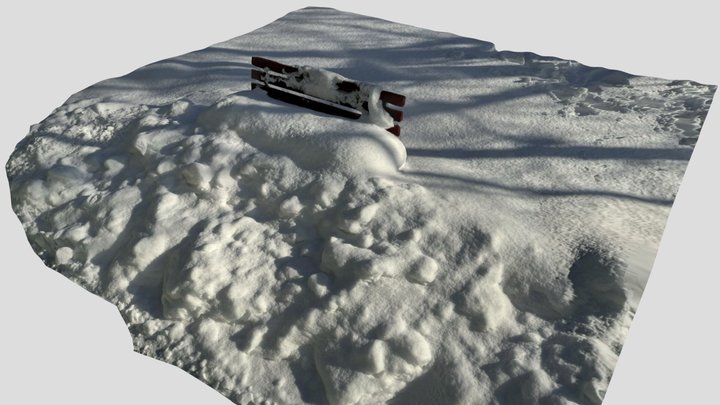 雪中长椅 3D Model