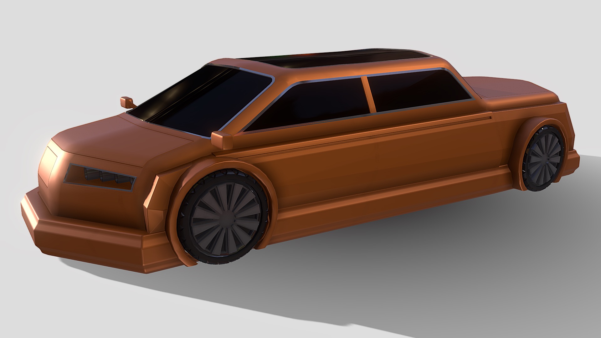 3D model Toon Car 3 - This is a 3D model of the Toon Car 3. The 3D model is about a brown car with a white background.
