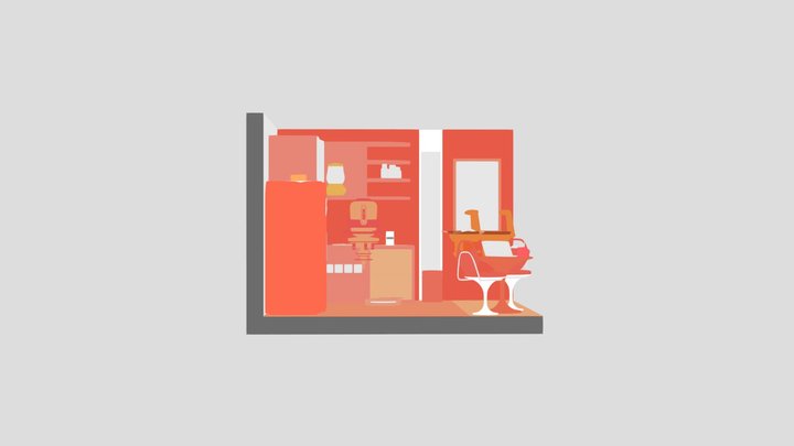 isometric future kitchen cycle 3D Model