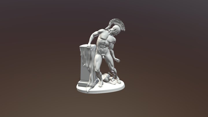 Sculpture of Achilles wounded in his heel 3D Model