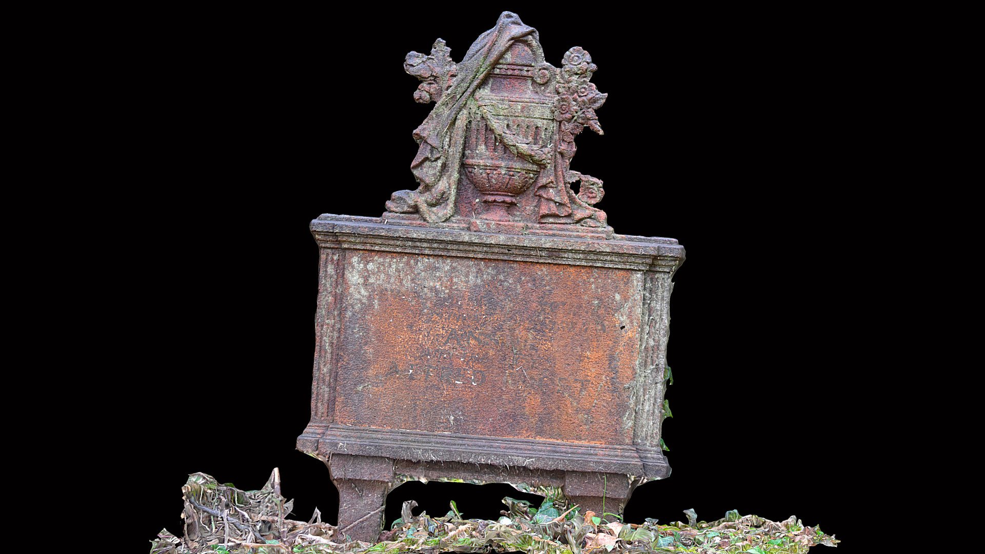 Iron grave marker with urn, Southampton 3D model by Lymer