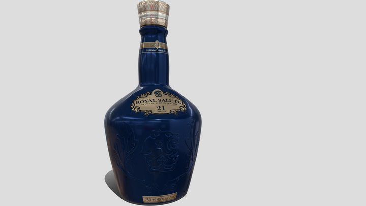 Royal Salute 21 whisky sapphire bottle 3D Model