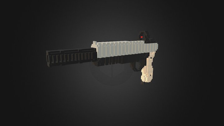 Pistol with silencer :P 3D Model