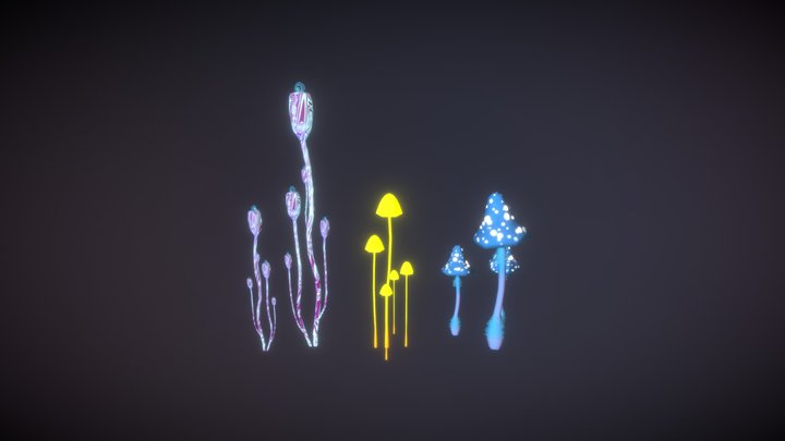 glowing mushrooms 3D Model