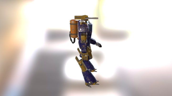 Anti-Personnel Flamethrower Mech 3D Model
