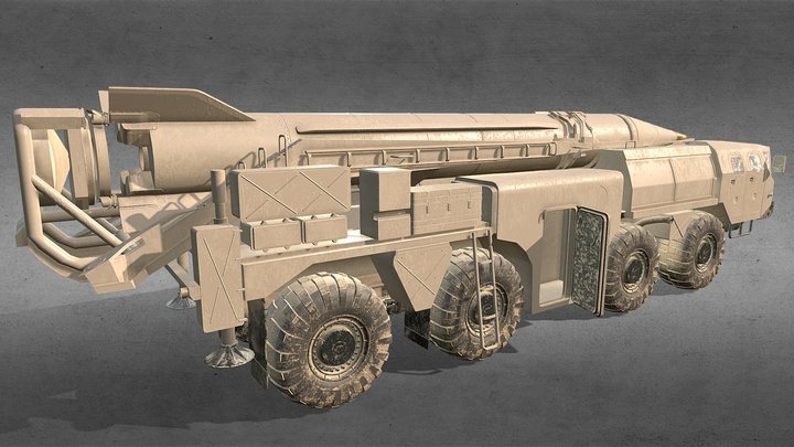 Desert SCUD Missile Launcher 3D Model