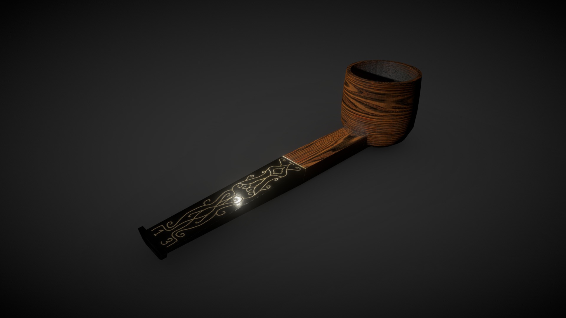 3D model Vintage Smoke Pipe - This is a 3D model of the Vintage Smoke Pipe. The 3D model is about a close-up of a pen.