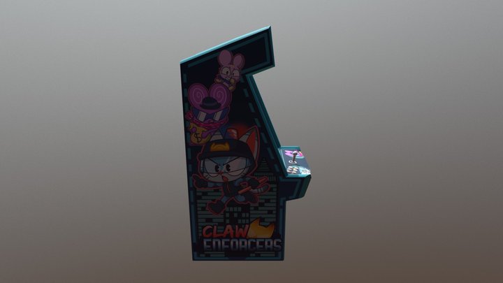 Arcade Cabinet- "Claw Enforcers" 3D Model