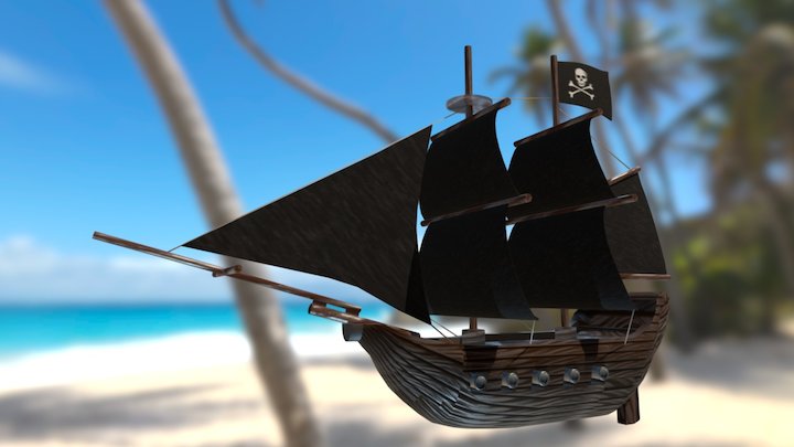 Pirate Ship FBX Lowres 3D Model