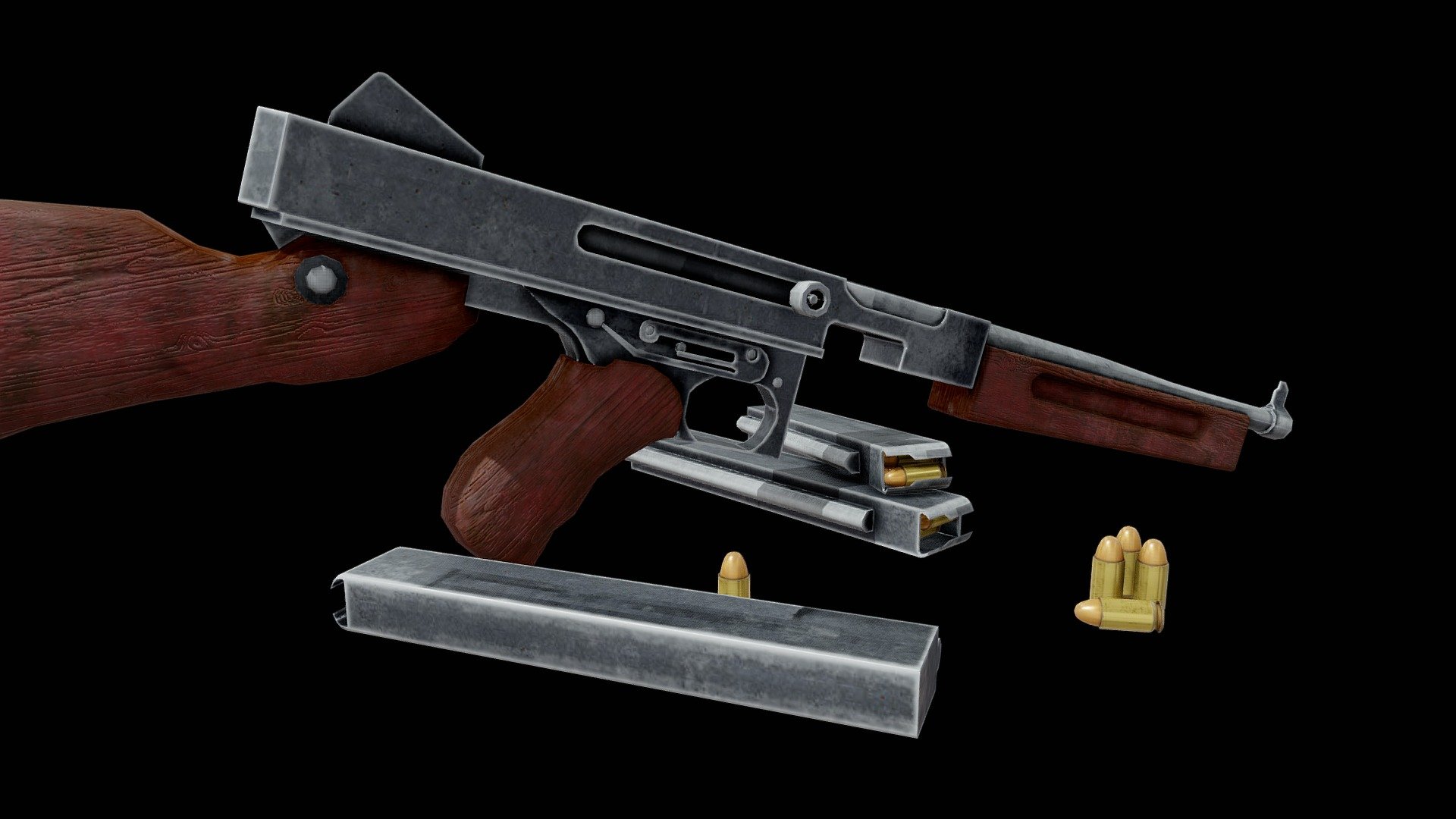 Thompson submachine gun - Download Free 3D model by Jusai ...